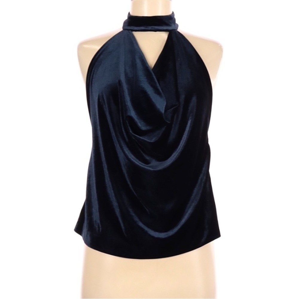Asos | Blue Velvet Plunge Halter